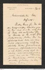 Nachlass Franz Steindachner, Brief von N. Post an Franz Steindachner (25.04.1908), Inv.Nr. 404.10, Seite 1